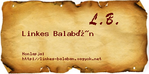 Linkes Balabán névjegykártya
